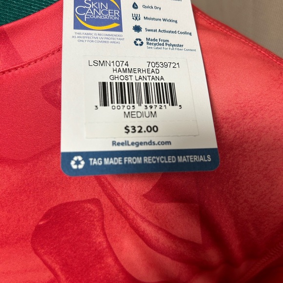 Reel Legends Linnea Szymanski Reel-Tec Size M,  L,  Short Sleeve Red Fish Shirt - Picture 4 of 6